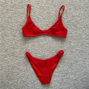 Red triangl bikini set